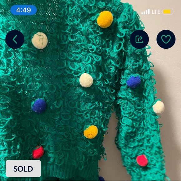 One left! Christmas Tree pompom sweater. Perfect for an ugly sweater party!! - Picture 2 of 2